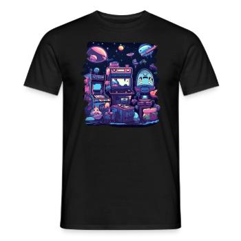 Arcade Gaming Retro Slots Games 80s Gamer - Men's T-Shirt - black - Front - AI Model Male 178 light (178cm)
