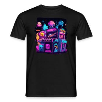 Arcade Gaming Retro Slots Games 80s Gamer - Men's T-Shirt - black - Front - AI Model Male 178 light (178cm)
