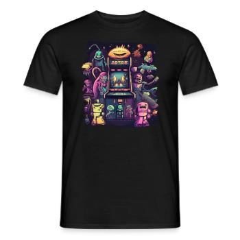Arcade Gaming Retro Slots Games 80s Gamer - Men's T-Shirt - black - Front - AI Model Male 178 light (178cm)
