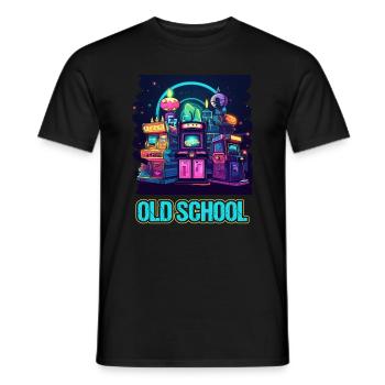 Arcade Gaming Retro Slots Games 80s Gamer - Men's T-Shirt - black - Front - AI Model Male 178 light (178cm)