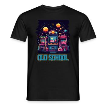 Arcade Gaming Retro Slots Games 80s Gamer - Men's T-Shirt - black - Front - AI Model Male 178 light (178cm)