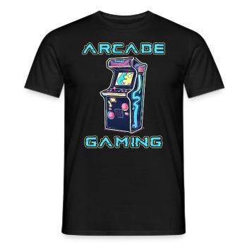 Arcade Gaming Retro Slots Games 80s Gamer - Men's T-Shirt - black - Front - AI Model Male 178 light (178cm)