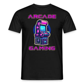 Arcade Gaming Retro Slots Games 80s Gamer - Men's T-Shirt - black - Front - AI Model Male 178 light (178cm)