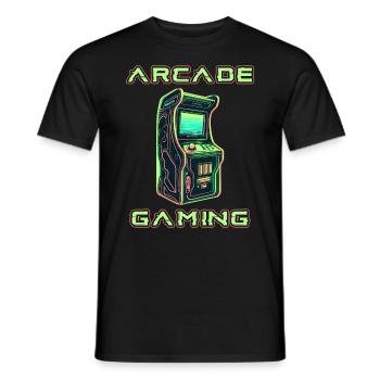Arcade Gaming Retro Slots Games 80s Gamer - Men's T-Shirt - black - Front - AI Model Male 178 light (178cm)