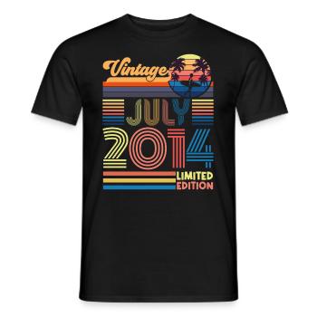 Anniversaire Juillet 2014. Cadeau juillet 2014. - T-shirt homme - noir - Devant - AI Model Male 178 light (178cm)
