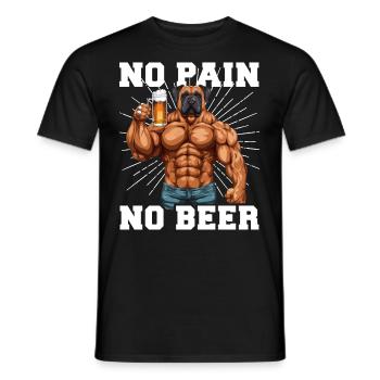 Bodybuilder Gym Bier No Pain No Beer - Men's T-Shirt - black - Front - AI Model Male 178 light (178cm)