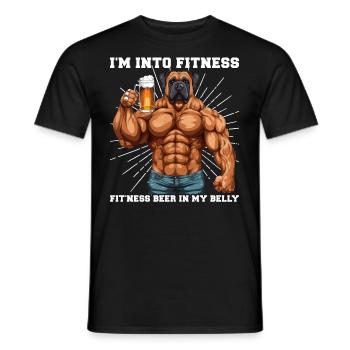 Bodybuilder Gym Beer | Yes I'm into Fitness - Men's T-Shirt - black - Front - AI Model Male 178 light (178cm)
