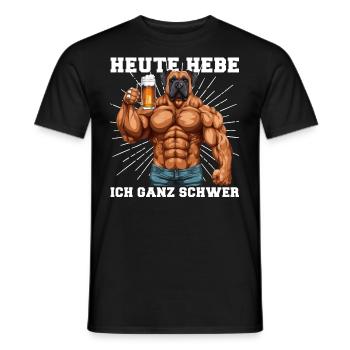 Bodybuilder Gym Bière | Aujourd’hui, je soulève très fort - T-shirt homme - noir - Devant - AI Model Male 178 light (178cm)