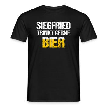 SIEGFRIED Spruch Bier Party Name Biertrinker - Männer T-Shirt - Schwarz - Vorne - AI Model Male 178 light (178cm)