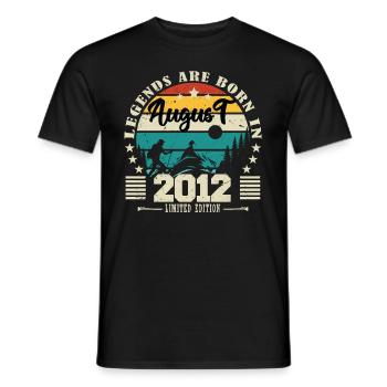 Aout 2012. Cadeau d'anniversaire août 2012. August - T-shirt homme - noir - Devant - AI Model Male 178 light (178cm)