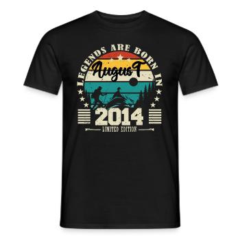 August 2014. Birthday gift August 2014. August - Men's T-Shirt - black - Front - AI Model Male 178 light (178cm)