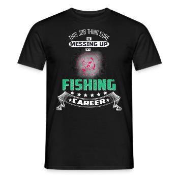 Lustiges Angler T-Shirt Geschenkidee für Fischer - Männer T-Shirt - Schwarz - Vorne - AI Model Male 178 light (178cm)