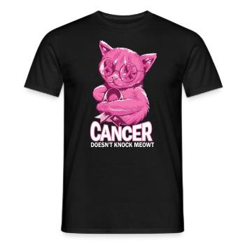 Cancer does not defeat breast cancer - Men's T-Shirt - black - Front - AI Model Male 178 light (178cm)