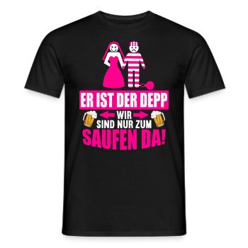 Junggesellenabschied Poltern Polterabend JGA - Männer T-Shirt - Schwarz - Vorne - AI Model Male 178 light (178cm)