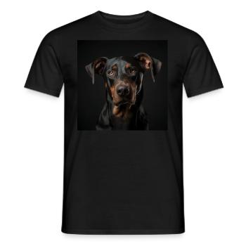 Portrait Cool Doberman - Men's T-Shirt - black - Front - AI Model Male 178 light (178cm)