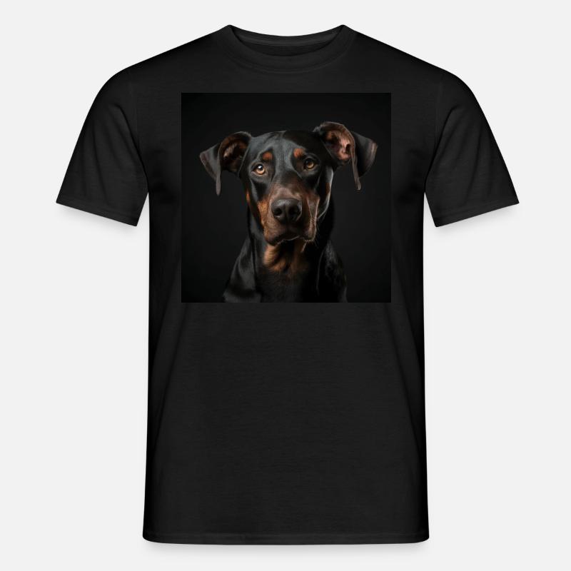 Portrait Cool Dobermann - Männer T-Shirt - Schwarz