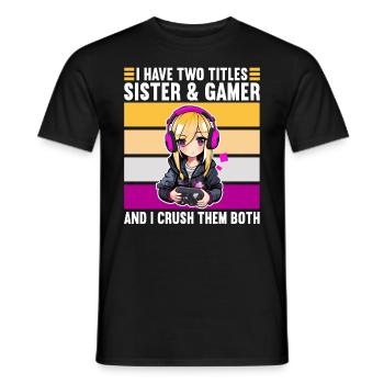 Gaming Console PC Gamer Girl Gamer Girl - Men's T-Shirt - black - Front - AI Model Male 178 light (178cm)