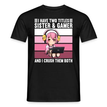 Gaming Console PC Gamer Girl Gamer Girl - Men's T-Shirt - black - Front - AI Model Male 178 light (178cm)