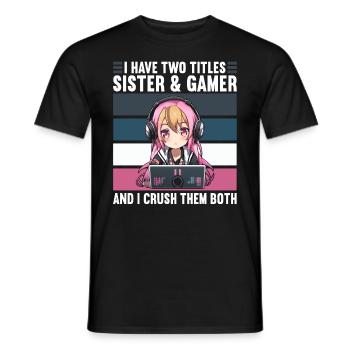 Gaming Console PC Gamer Girl Gamer Girl - Men's T-Shirt - black - Front - AI Model Male 178 light (178cm)