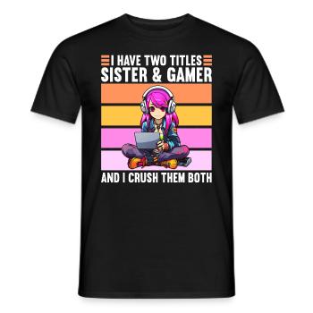 Console de jeu PC Gamer Girl Gamer Girl - T-shirt homme - noir - Devant - AI Model Male 178 light (178cm)