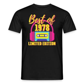 45th Birthday Best of 1978 Cassette Tape Retro 80s - Men's T-Shirt - black - Front - AI Model Male 178 light (178cm)