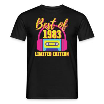 40th Birthday Best of 1983 Cassette Tape Retro 80s - Men's T-Shirt - black - Front - AI Model Male 178 light (178cm)