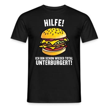 Hilfe Ich bin schon wieder total unterburgert - Männer T-Shirt - Schwarz - Vorne - AI Model Male 178 light (178cm)