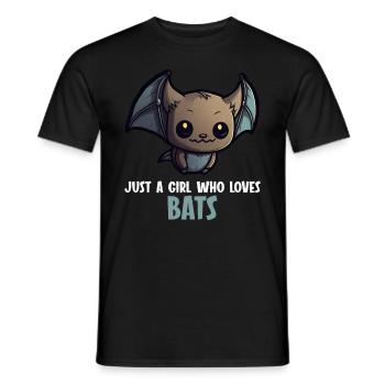 juste une fille qui aime les chauves-souris chauves-souris - T-shirt homme - noir - Devant - AI Model Male 178 light (178cm)