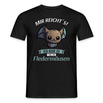 Mir reichts ich gehe zu meinen Fledermäusen - Männer T-Shirt - Schwarz - Vorne - AI Model Male 178 light (178cm)