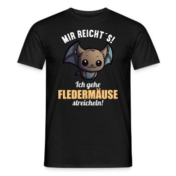 Mir reichts ich gehe Fledermäuse streicheln - Männer T-Shirt - Schwarz - Vorne - AI Model Male 178 light (178cm)