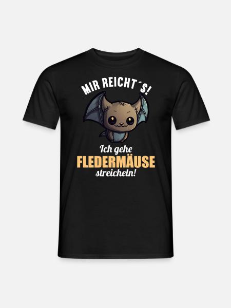 Mir reichts ich gehe Fledermäuse streicheln - Männer T-Shirt - Schwarz
