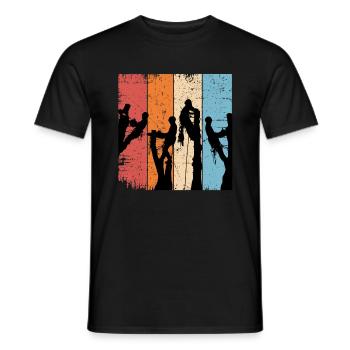Retro Arborist Gift Father Chainsaw - Men's T-Shirt - black - Front - AI Model Male 178 light (178cm)