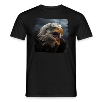 Aulne pygargue à tête blanche oiseau aigle pierre - T-shirt homme - noir - Devant - AI Model Male 178 light (178cm)