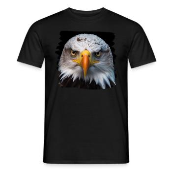 Aulne pygargue à tête blanche oiseau aigle pierre - T-shirt homme - noir - Devant - AI Model Male 178 light (178cm)
