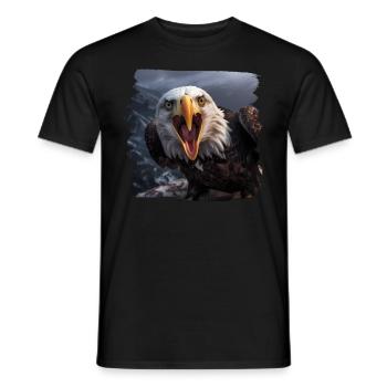 Aulne pygargue à tête blanche oiseau aigle pierre - T-shirt homme - noir - Devant - AI Model Male 178 light (178cm)