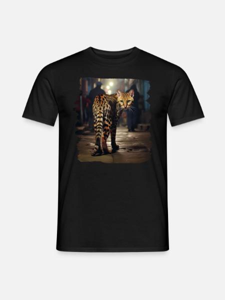Chats Bengal réaliste Chat Bengal - T-shirt homme - noir