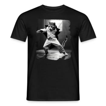 Chats Chat Chat Amoureux Drôles de Chats - T-shirt homme - noir - Devant - AI Model Male 178 light (178cm)
