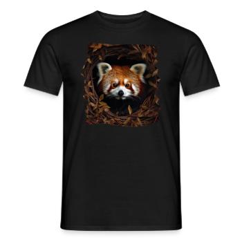 Little Panda realistic Red Panda Pandas - Men's T-Shirt - black - Front - AI Model Male 178 light (178cm)