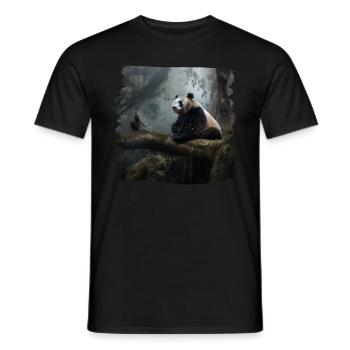 Pandas realistic Panda Großer Panda - Männer T-Shirt - Schwarz - Vorne - AI Model Male 178 light (178cm)