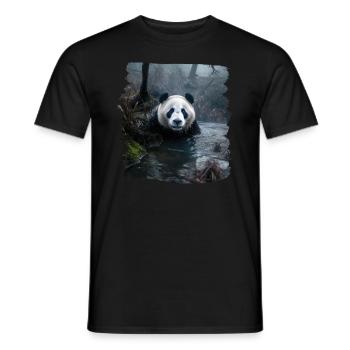 Pandas realistic Panda Großer Panda - Männer T-Shirt - Schwarz - Vorne - AI Model Male 178 light (178cm)