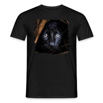 Panthère noire Panthère réaliste - T-shirt homme - noir - Devant - AI Model Male 178 light (178cm)