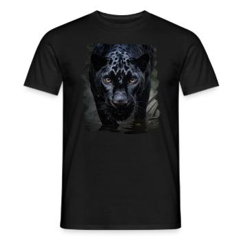 Panthère noire Panthère réaliste - T-shirt homme - noir - Devant - AI Model Male 178 light (178cm)
