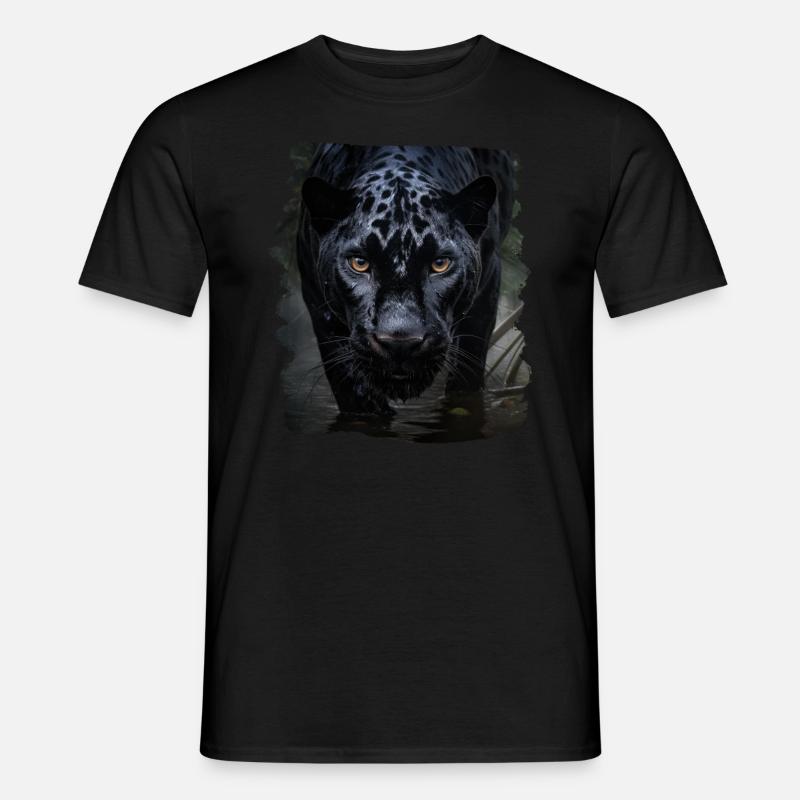 schwarzer Panther realistic Panther - Männer T-Shirt - Schwarz