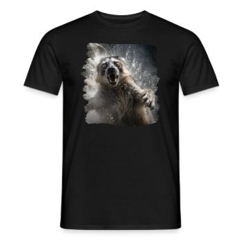 Lemurs Meerkat realistic Lemur - Men's T-Shirt - black - Front - AI Model Male 178 light (178cm)