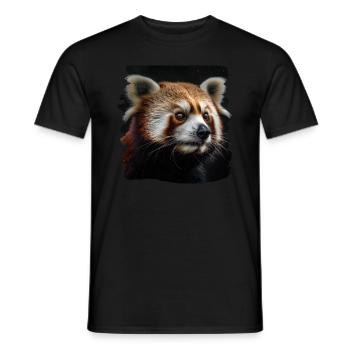 Little Panda realistic Red Panda Pandas - Men's T-Shirt - black - Front - AI Model Male 178 light (178cm)
