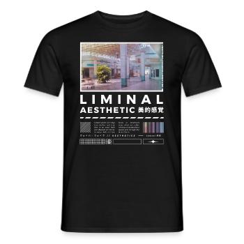 Liminal Spaces Retro 80s & 90s Aesthetic Vaporwave - Männer T-Shirt - Schwarz - Vorne - AI Model Male 178 light (178cm)