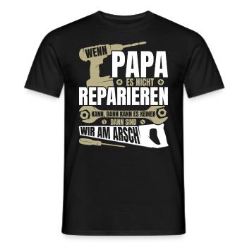Wenn Papa es nicht reparieren kann Papa Geschenk - Männer T-Shirt - Schwarz - Vorne - AI Model Male 178 light (178cm)