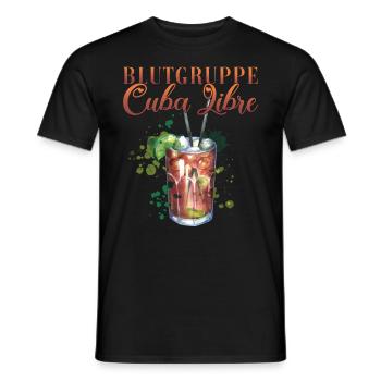 Groupe sanguin Cuba Libre Cocktail Barman - T-shirt homme - noir - Devant - AI Model Male 178 light (178cm)