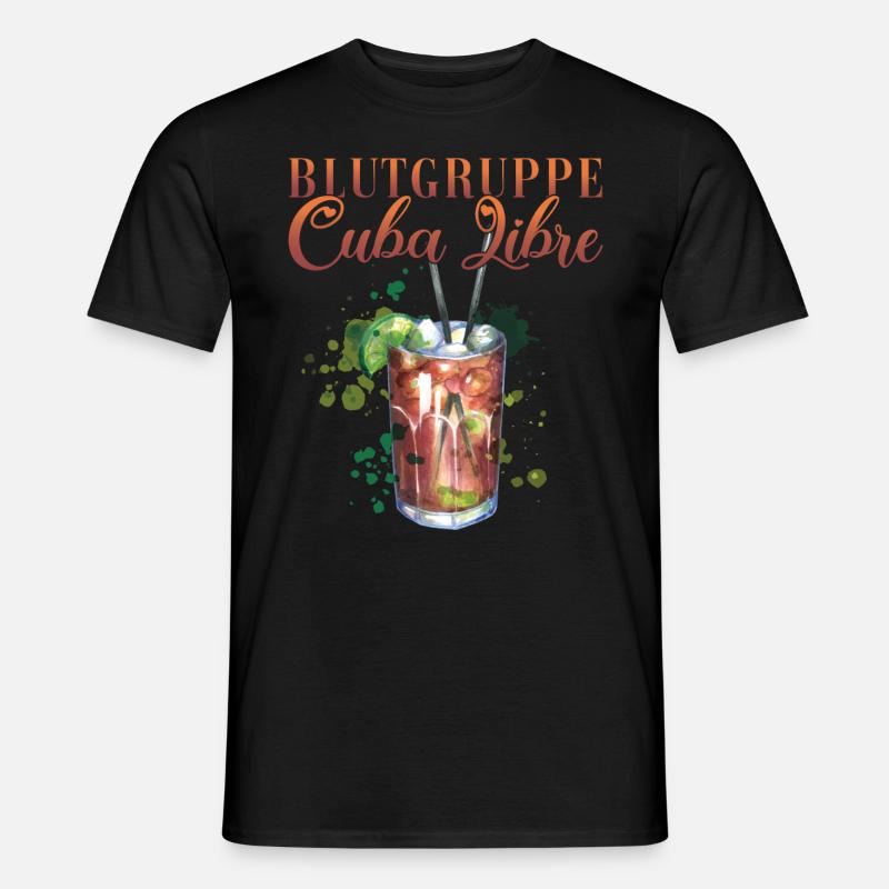 Blutgruppe Cuba Libre Cocktail Barkeeper - Männer T-Shirt - Schwarz