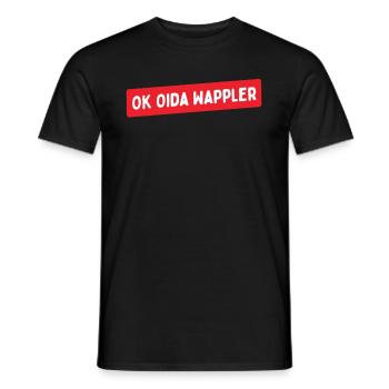 Lustiges Österreich Dialekt Ok Oida Wappler - Männer T-Shirt - Schwarz - Vorne - AI Model Male 178 light (178cm)